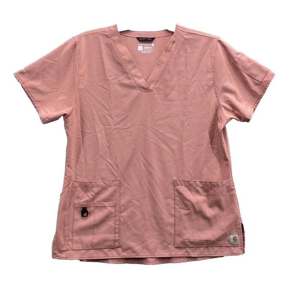 Carhartt Force scrub nurse modern SM dusty rose‎ nwot clip utility pockets work